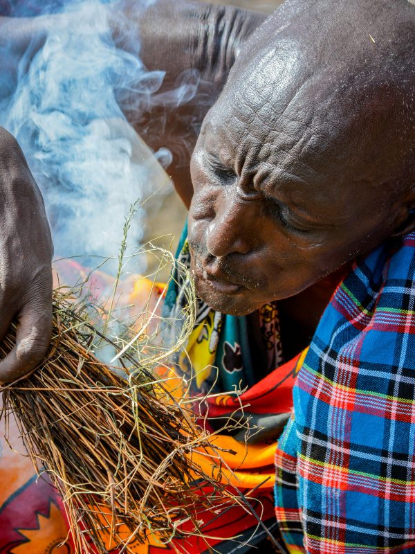 Masai Man Making Fire Masai Making Fire During a Safari Trip Kenya